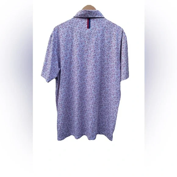 RHOBACK Men’s Performance Polo Sz XL American Icons USA White Golf Stretch Shirt - Picture 3 of 11